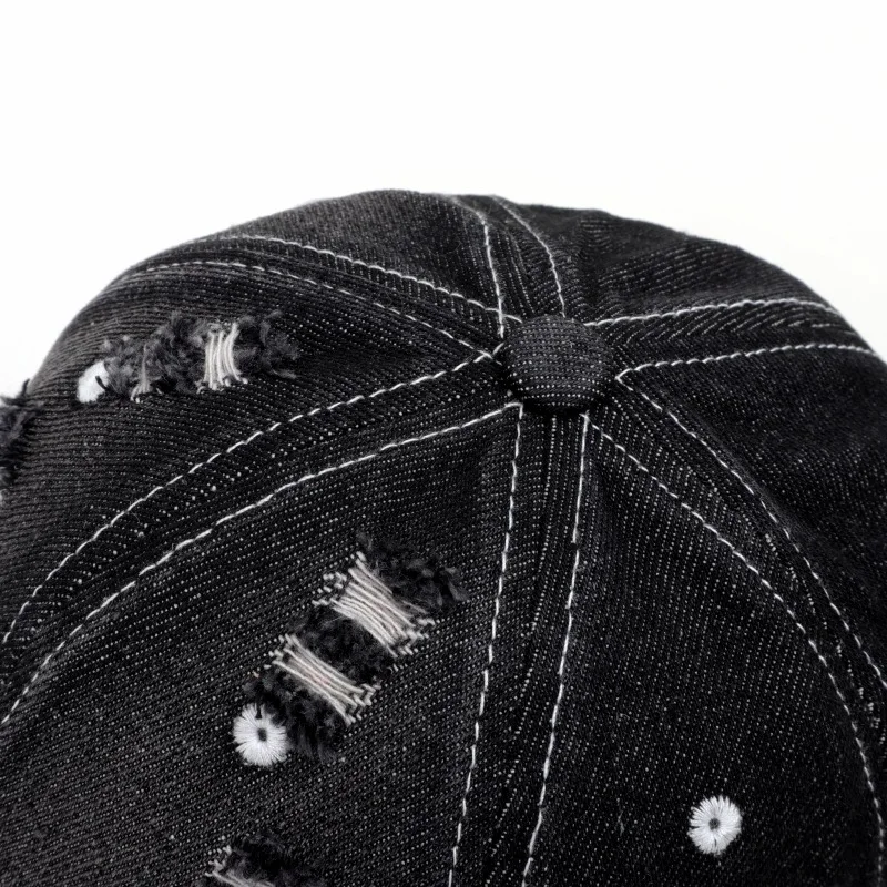 Männer Frauen Baseball Caps Hiphop Street Trendy Hüte Distressed Denim Coole Kpop Visier Hüte – Detail 9