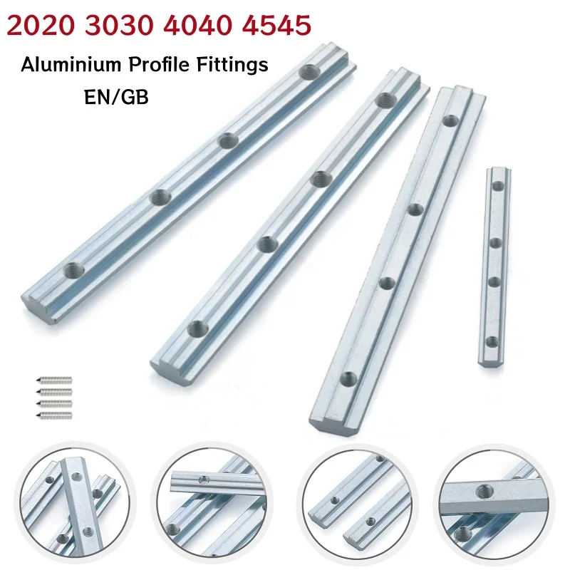 V-Slot T-Slot Joiner 2020 3030 4040 4545 Straight Joint Inside Connector Aluminium Profile Fittings Strip With Screws Profile