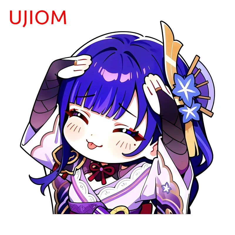 UJIOM Kawaii Genshin Impact Raiden Shogun Wall Sticker Unique Creative Decal Exquisite Simplicity Room Decoration Accessories
