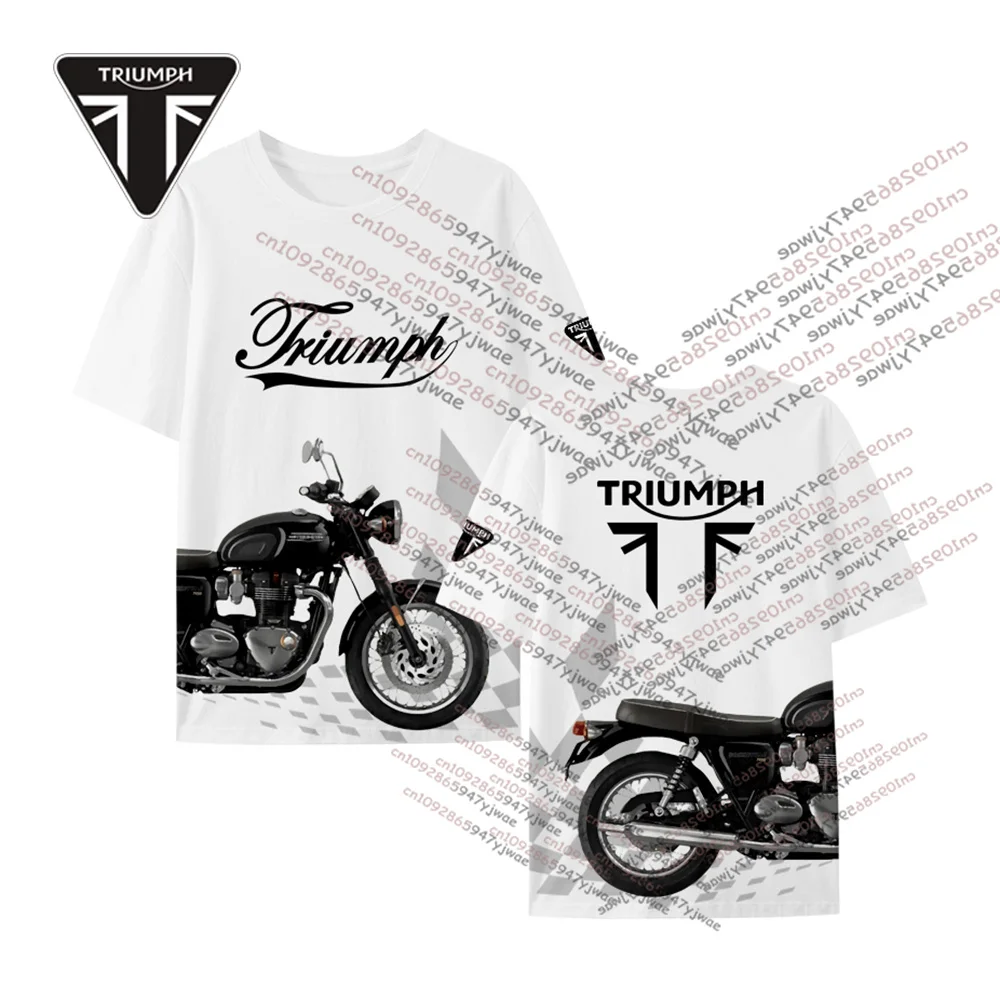 

2025 New Summer TRIUMPH T120 Motorcycle Enthusiast Commemorative Tee O-neck 3D Printed Tops Women Men's T-shirt Fans Sports Tops