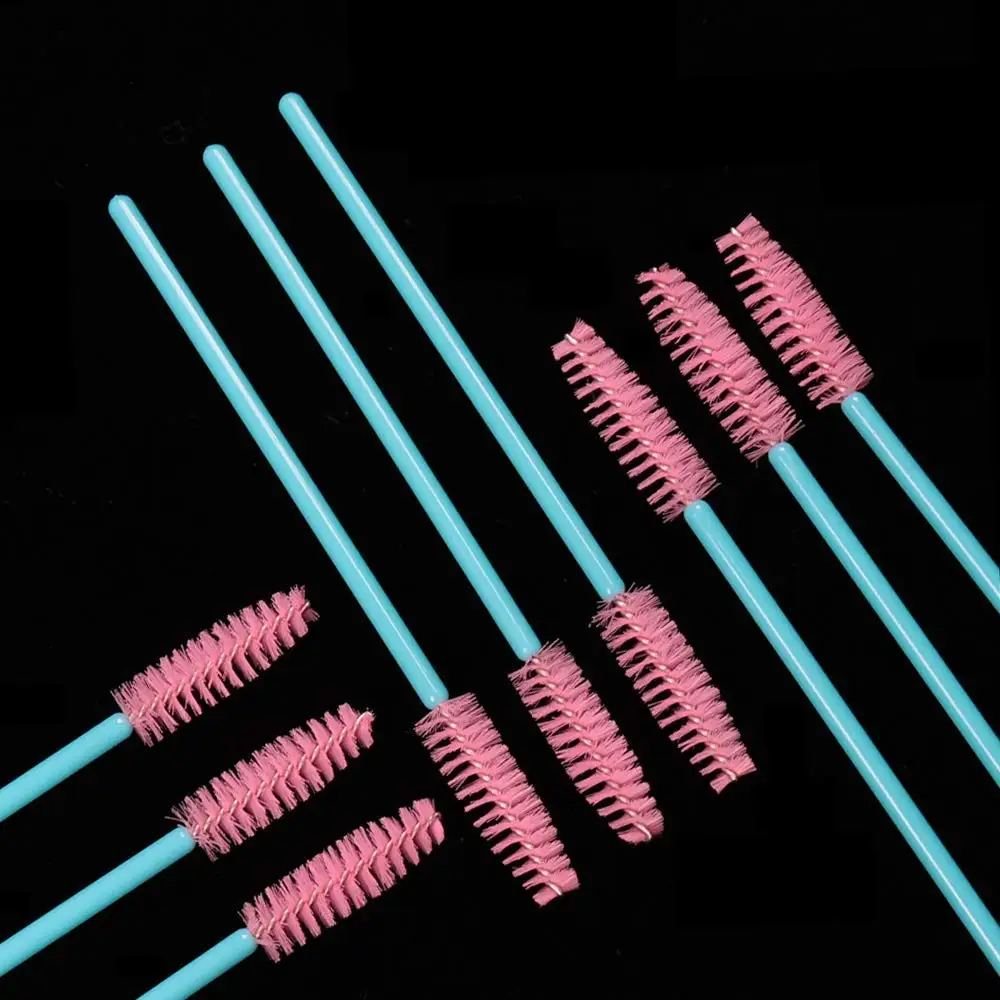 300 Pack Disposable Mascara Wands, Eyelash Brushes for Extensions, Blue/Pink Makeup Brush Kit