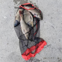 Mini Fishing Net Bag Portable Foldable Drawstring Oxford Fabric Fine Mesh Fishing Net Outdoor Fishing Accessories