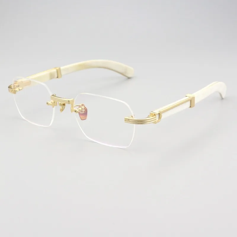 Solid Color High-end Horn White Horn Business Glasses Frame Frameless Optical Myopia Glasses Frame Presbyopia Anti-blue Light.