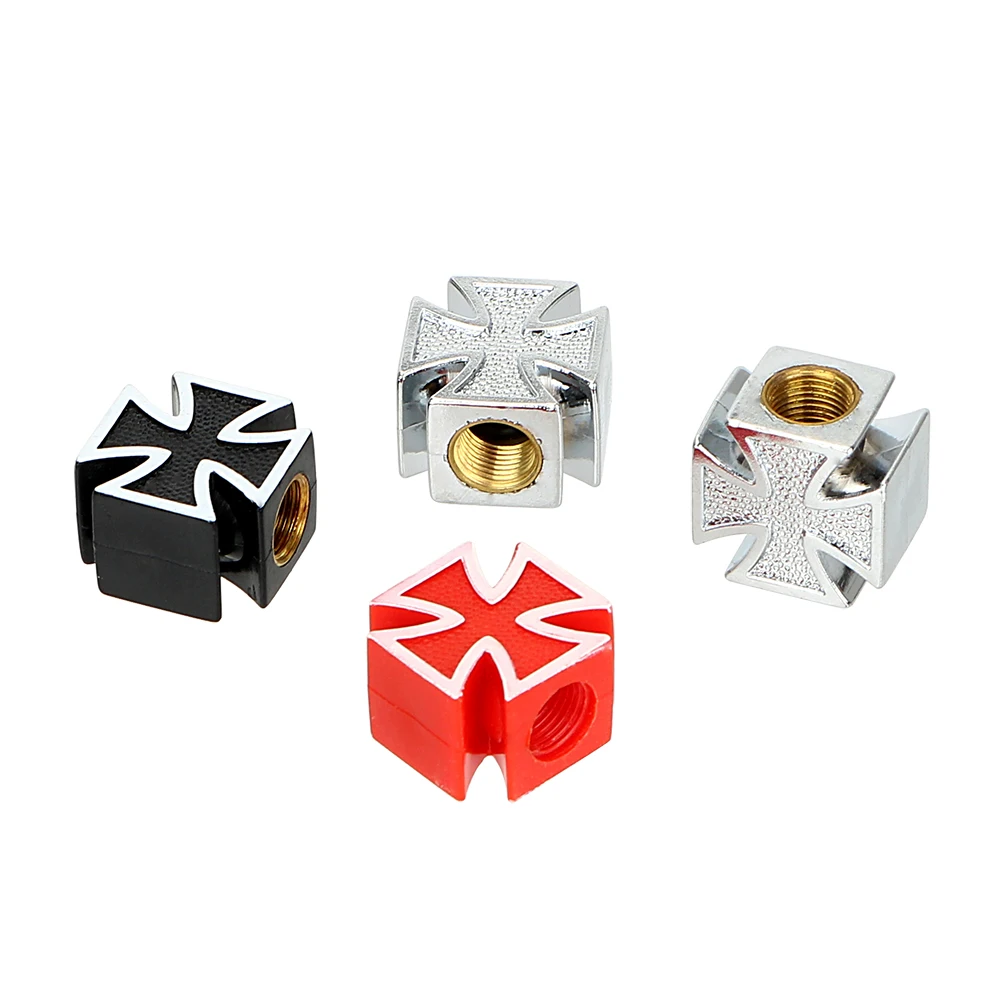 4pcs/lot for Bicycle Motorcycle Universal Car Wheel Tyre Stem Air Caps Car Styling Car Tire Air Valve Cap  Covers Cross Style