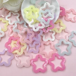 35Pcs 30mm Jelly Color Star Pendant Acrylic Loose Beads Fashion DIY Keychain Necklace Jewelry Accessories