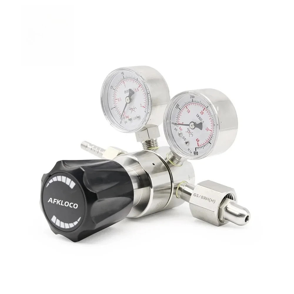 Regulador  Presión  Gas  Acero Inoxidable 316L con Manómetro para Oxígeno y Amoníaco (NH3), Entrada  206 bar, PSI/Bar, p