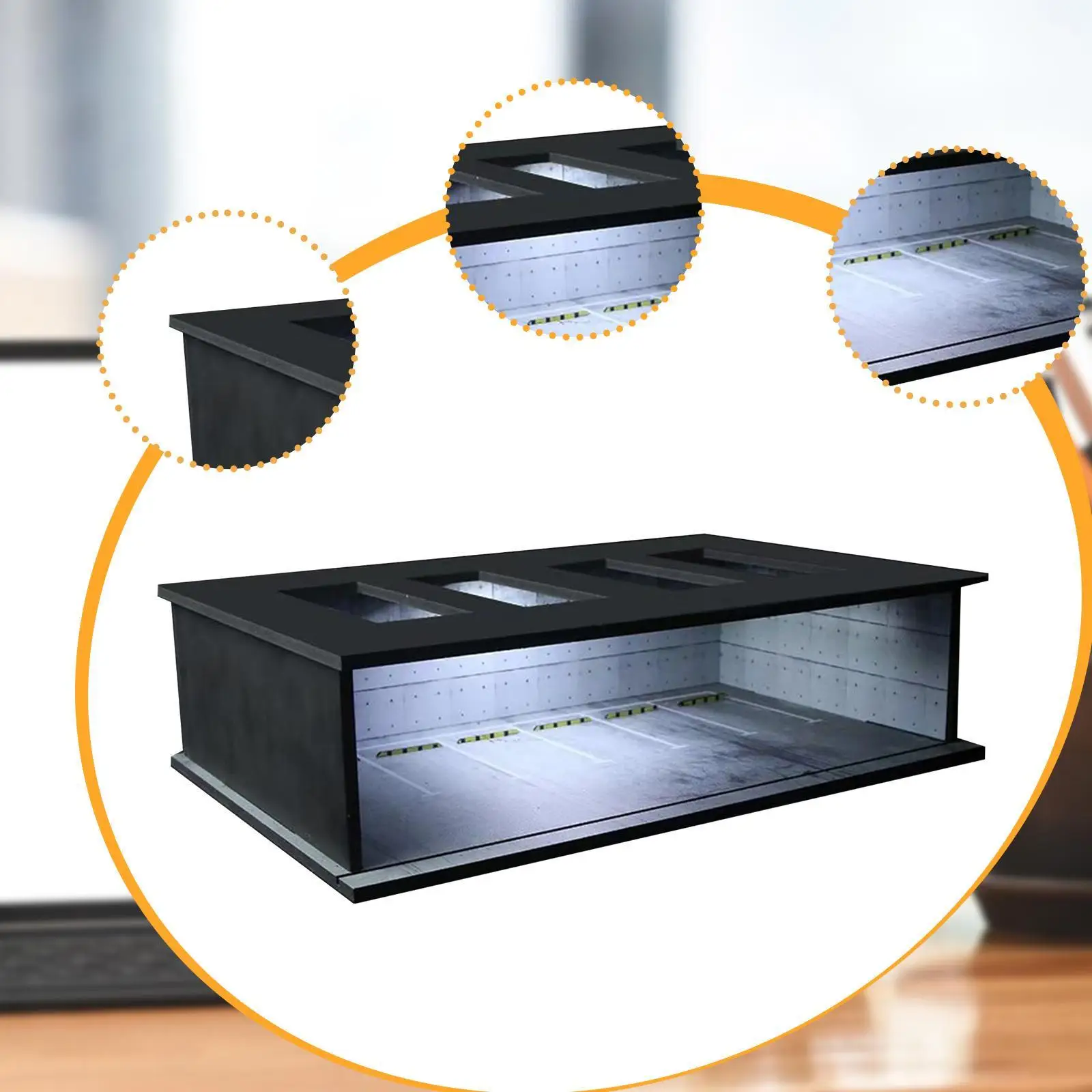 1/64 Diorama Car Display Case with Light Protection Show Case Home Decor