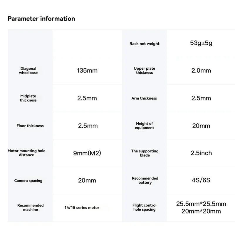 AB43-Sub250 Oasisfly25o3 드론 프레임 FPV 드론 교체 부품 및 액세서리 FPV 모델 항공기 드론 액세서리