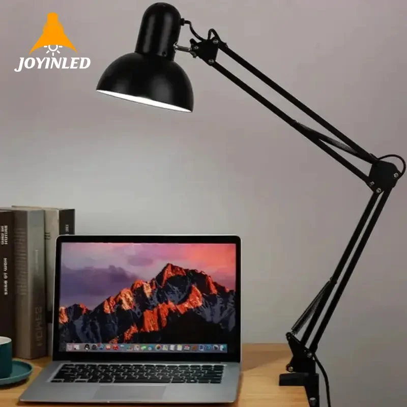 

Retro Bedroom Office Computer Table Lamp EU/US Plug Desk Lamps Clip on Light Telescopic Eye Protection Home Decoration E27 Bulb