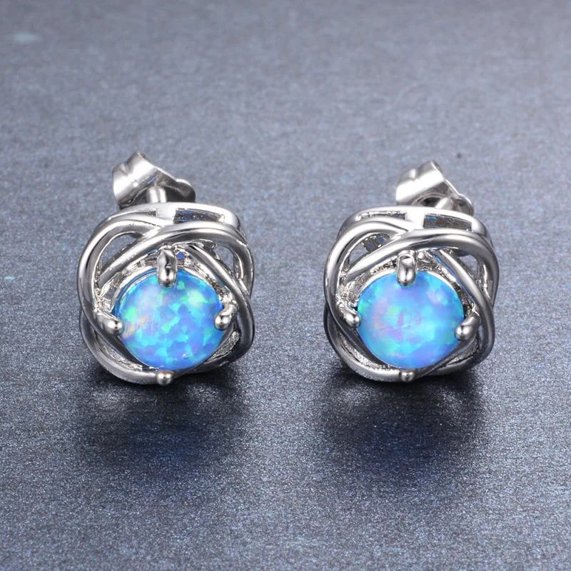 Four Claw Round Orb Edge Braided Earrings, High End Simple, Small and Unique, Light Luxury, Elegant Jewelry Jewelry Accessories