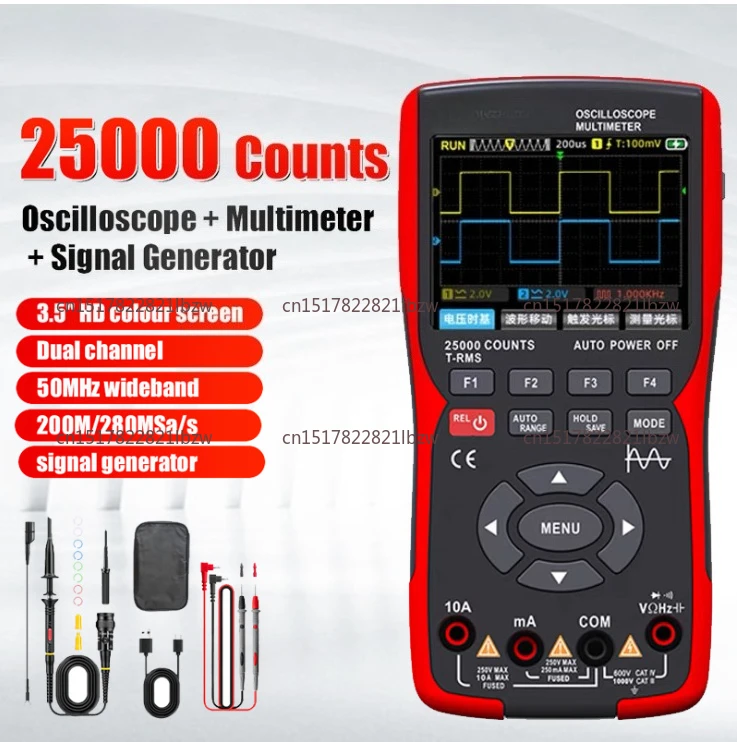 ZT-702S, ZT225 2In1 Digital Oscilloscope Multimeter Real Time Sampling Rate 48MSA/s TrueRMS 1000V Professional Tester 2.8 Screen