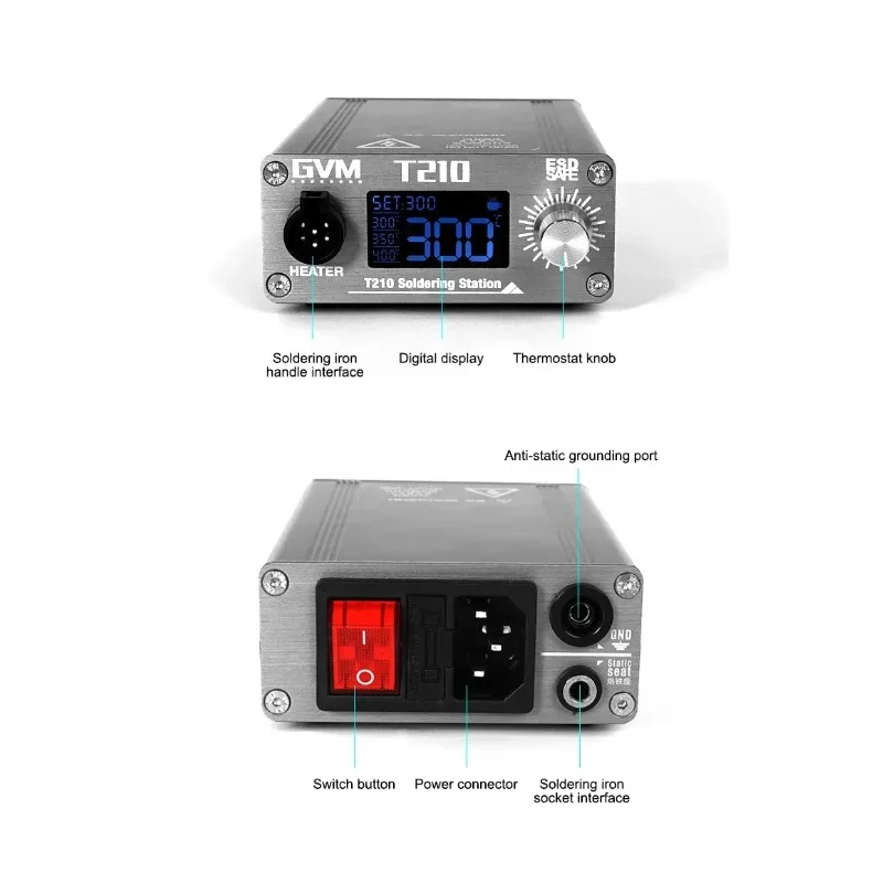 GVM T210 Rapid Warming Automatic Sleep 2S Melting Tin Professional Mobile Phone Repair Constant Temperature Soldering Station