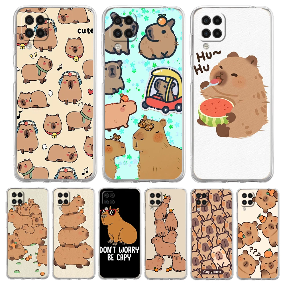 

Cartoon Capybara Phone Case for Samsung Galaxy A13 A22 A32 A52 A53 A72 A51 A71 A11 A31 A41 A01 A21S 5G Transparent Shell Capas