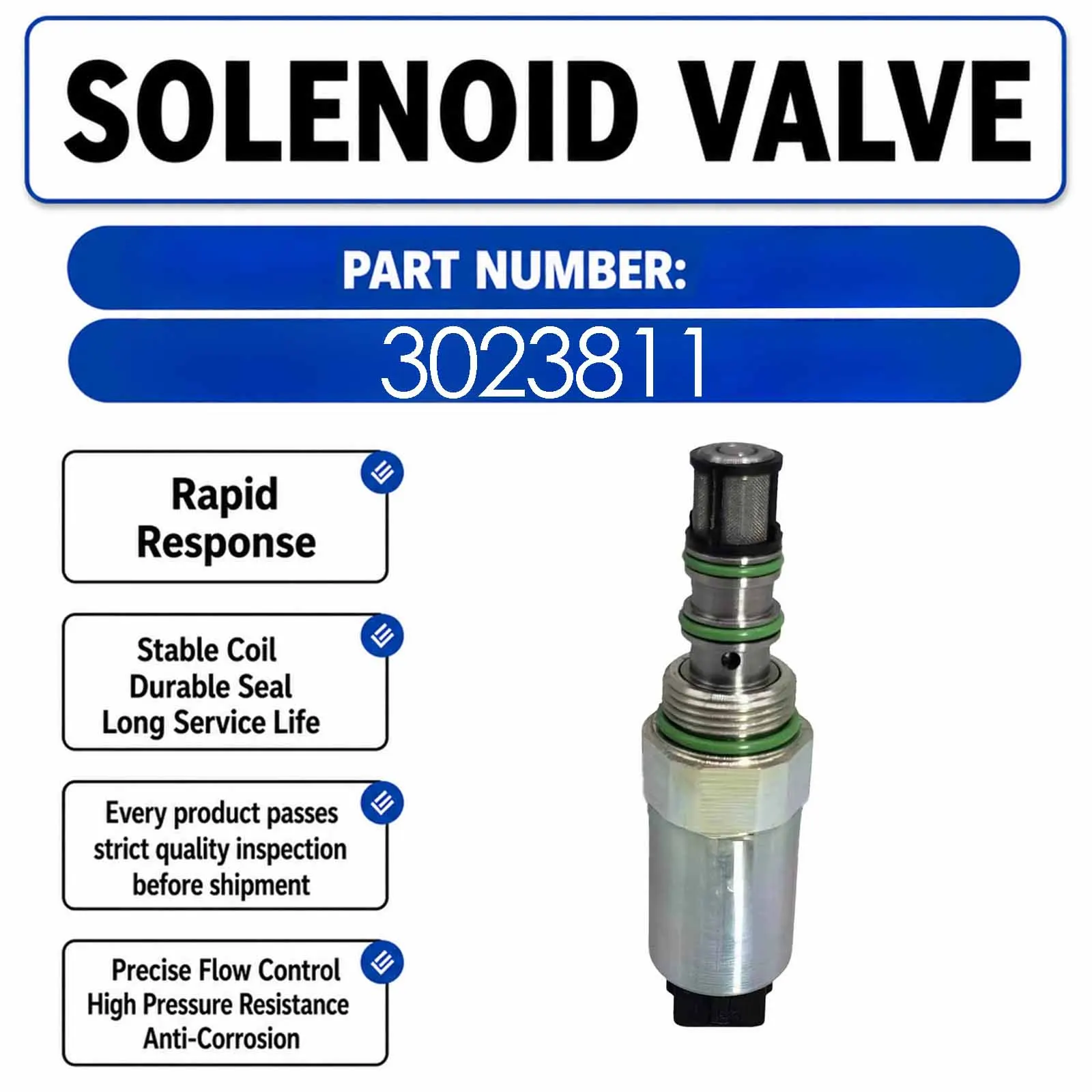 3023811 Solenoid valve assembly For Caterpillar CAT 993K 980G II 990 II 994F 994D 994K 994H 992G 995 990K 994 990H 992K 990 993