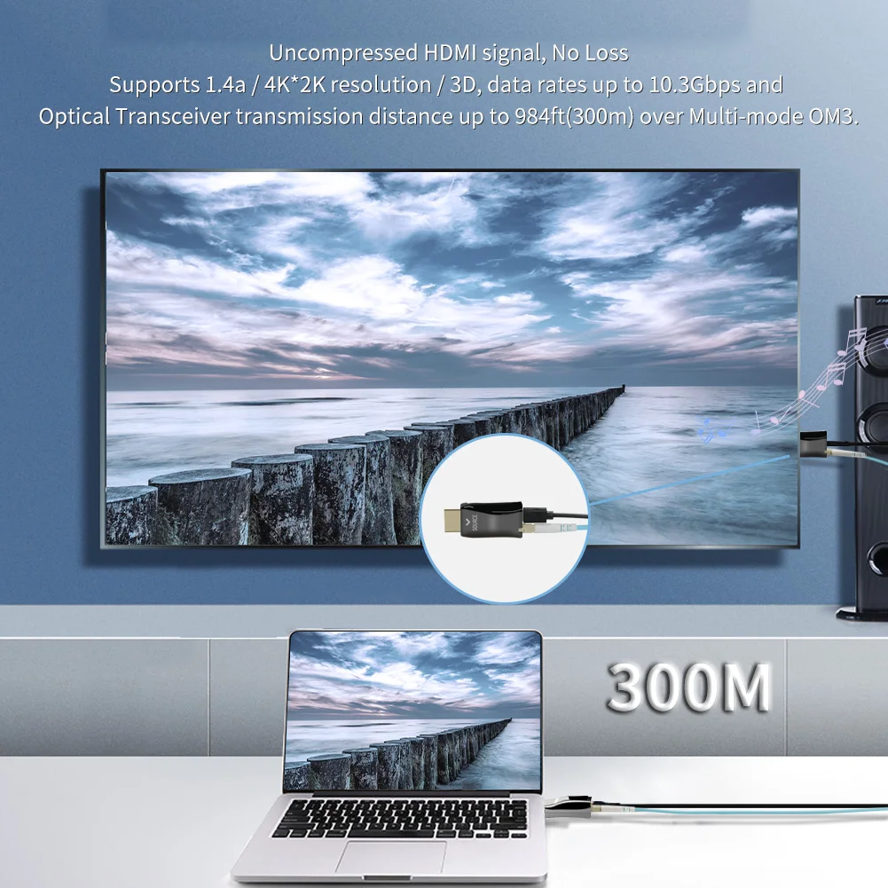Mini 4K/60Hz HDMI2.0 Over Single-Core Multimode Fiber Extender