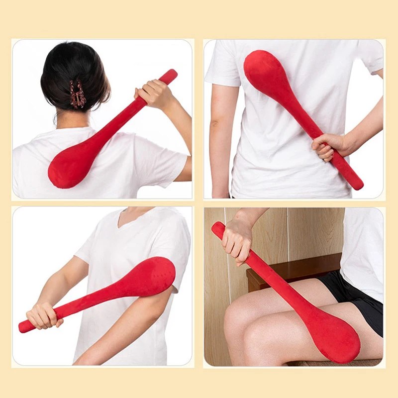 【High Elasticity Latex Velvet Massage Pat Fu Character Slap Stick Massager Back Pain Relief Portable Body Vibration Hammer】