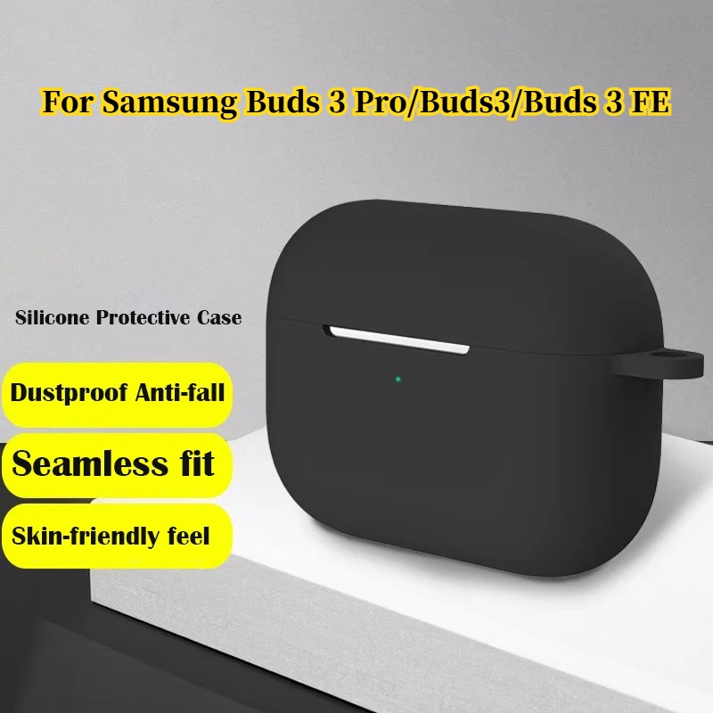 Silicone Case For Samsung Galaxy Buds 3 Pro Buds 3 FE Cases Earbuds Accessories Shockproof Cover Dust-proof Keychain Coque Capa