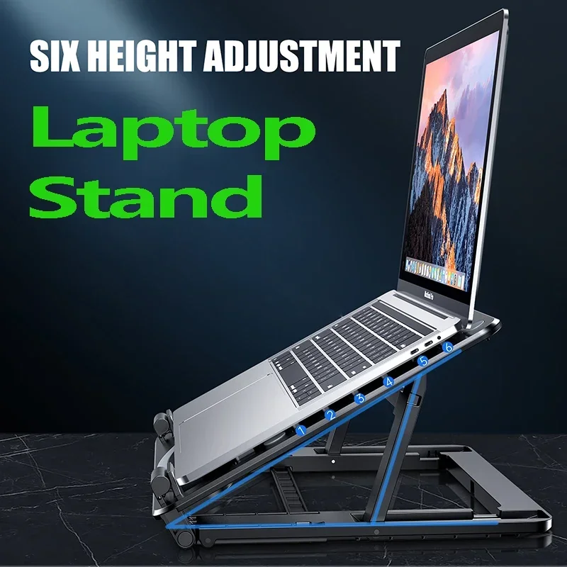 Portable Laptop Cooler Adjustable Laptop Stand With Cooling Fan Base Support Notebook Laptop Table Holder For Macbook Gaming PC