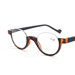 Reading Glasses Woman and Men Anti Blue Light Retro Circlar Metal Prescription Glasses for Small Face Tortie 1 1.5 2 2.5 3 3.5