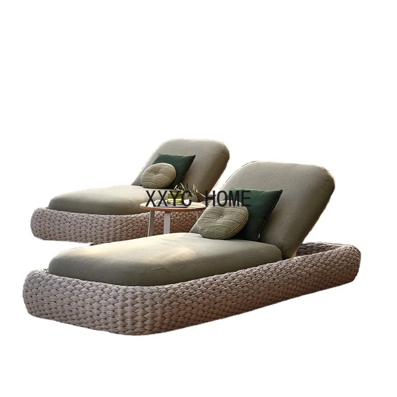 

High Quality Customized Outdoor Aluminum Recliner Bed Swimming Pool Sun Lounger Rope Beach Chair