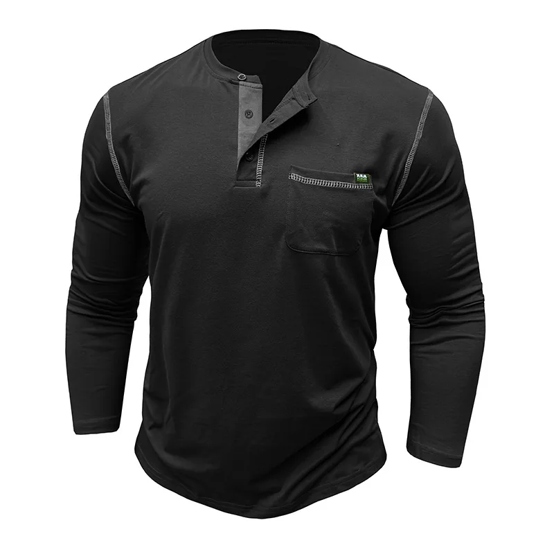 Autumn and winter cross-border European and men's long-sleeved t-shirt, foreign trade men's color matching t-shirt top 235232