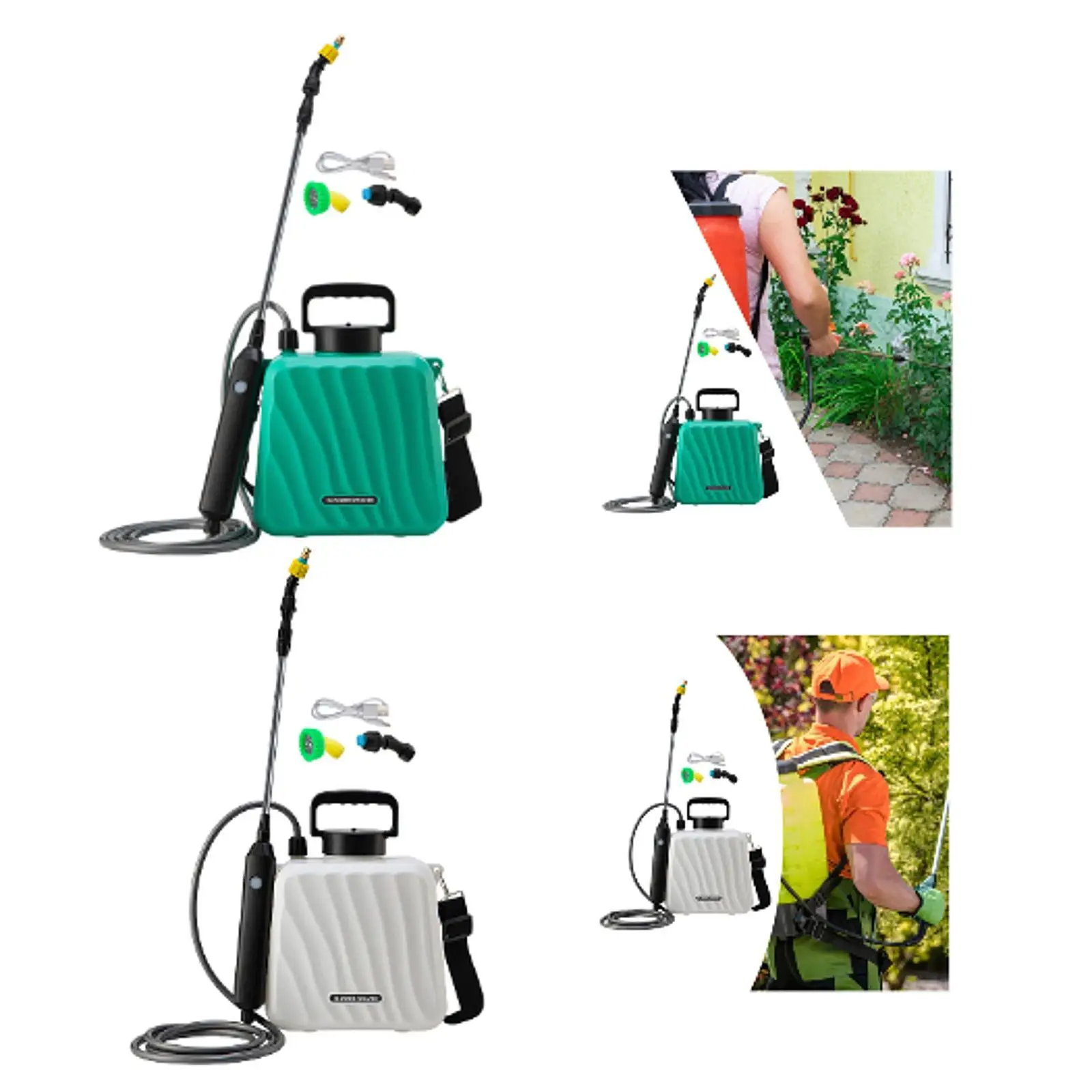 

Electric Backpack Sprayer with 3 Nozzles Portable Rechargeable Versatile