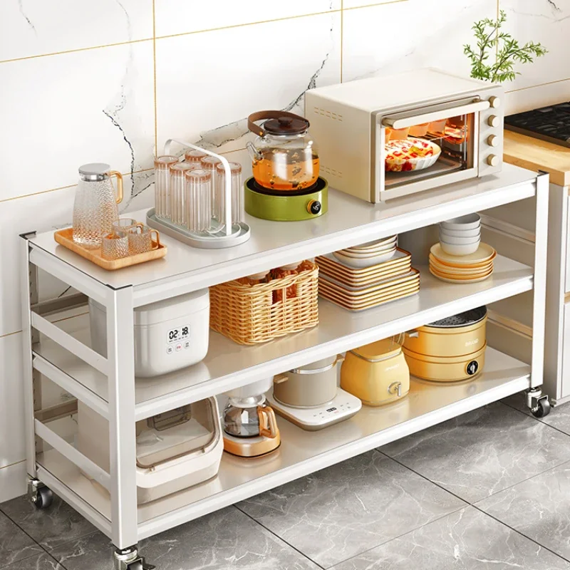 Shuaishi kitchen storage rack, floor to floor, multi-layer household microwave oven storage rack, multi-functional oven, pot, st