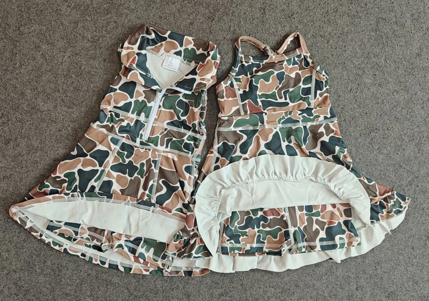 

Летние коричневые камуфляжные спортивные платья длиной до колена для маленьких девочек