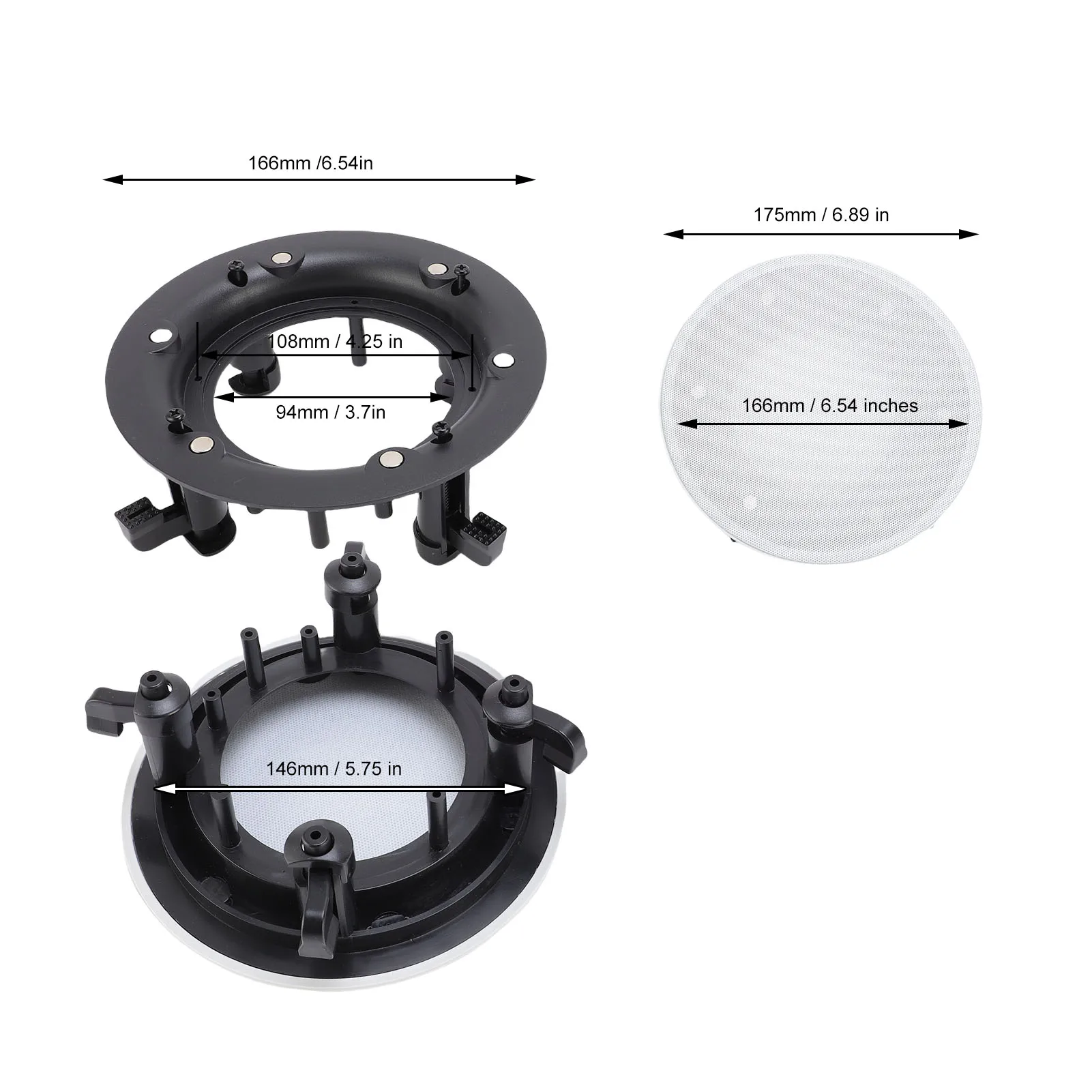 Grade de alto-falante do carro capa ajuste perfeito base magnética grade de alto-falante capa protetora anti crack decorativo 6.89in od para escritórios