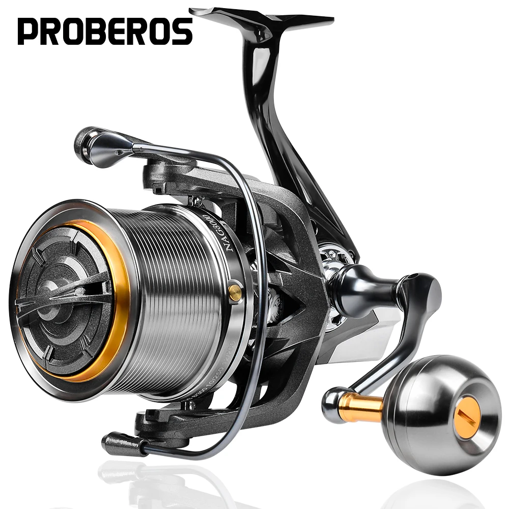 Proberos Anti-Korrosions-Spinnrolle der Serie 8000-14000 für lange Würfe, 6+1BB, Aluminiumlegierungsspule, 4.8:1 Hochgeschwindigkeits-Angelrolle