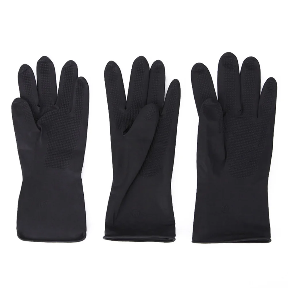 

3 Pairs Latex Gloves Comfortable Waterproof Durable Anti Skid Suitable Hand Wash Kitchen Dishwashing Pet Care Laundry Hair
