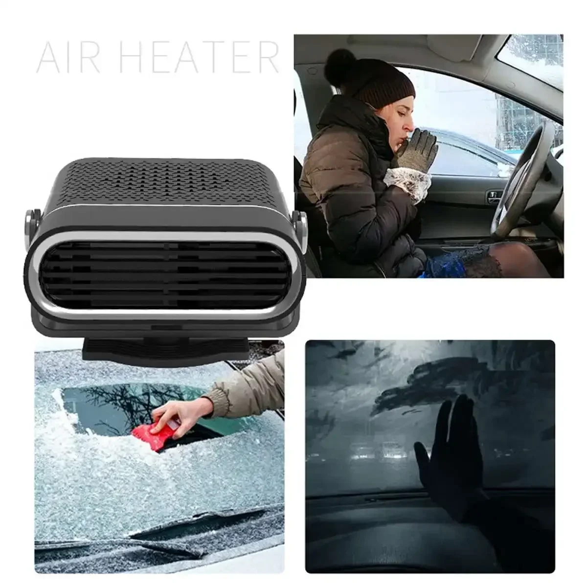 12V/24V 1000W Car Heater Electric Heating Fan Portable Electric Dryer Windshield Defogging Demister Defroster For Car Home