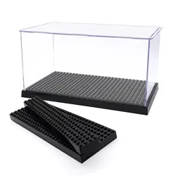 Acrylic Display Case for Figures Dustproof,Display Box with Building Base,Collection Brick Storage Blocks Action Figure Showcase