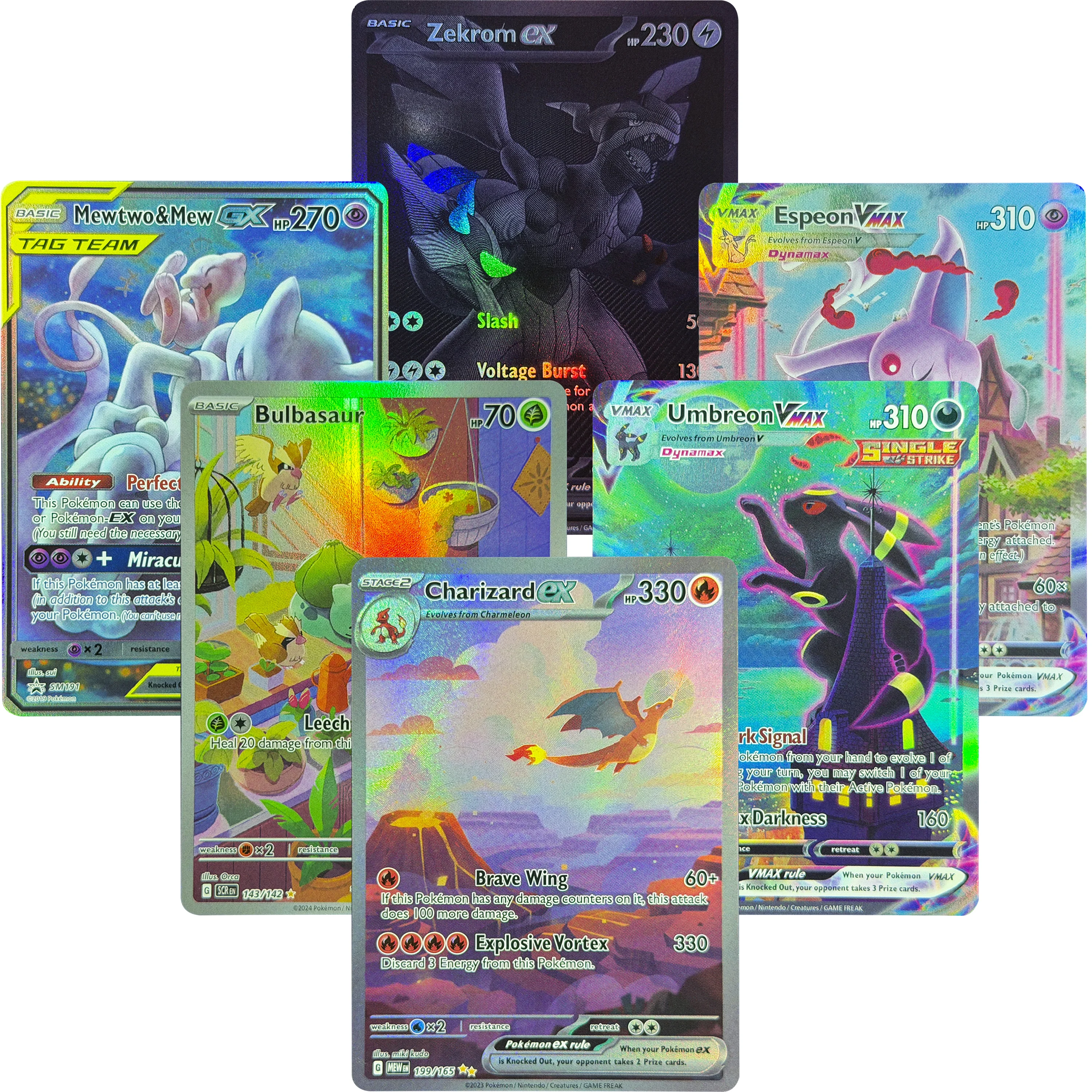 PTCG Multi-Series Special Full Art Promo Illustrations, Popular Collectible Cards Featuring Eeveelutions Charizard Proxy Cards