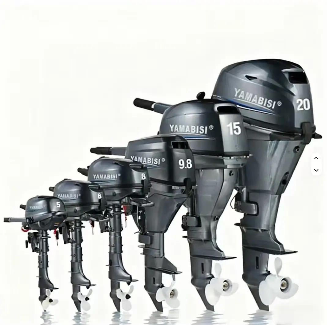 Multi Displacement 9.8HP 15HP 20HP Four Stroke Fuel Powered Water Cooled Outboard Marine Engine For Fishing Inflatable Vessel