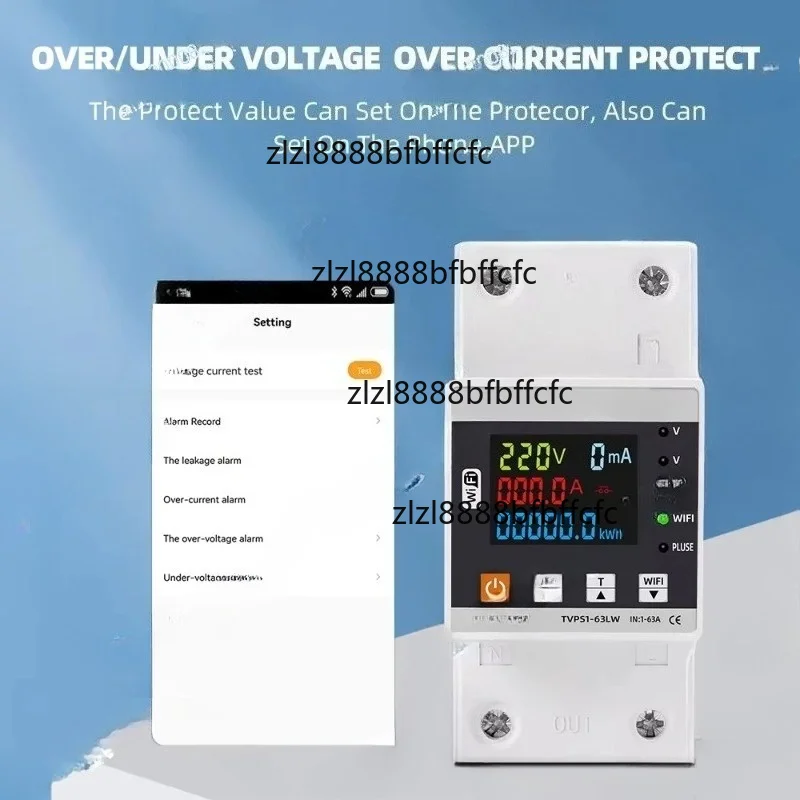Suitable for intelligent leakage overvoltage 63A 80A WiFi protector relay