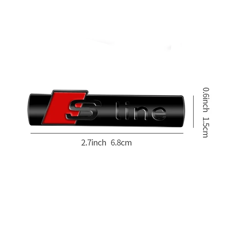 2Pcs 3D Metal S Line Logo Emblem Badge Stickers For Audi Q5 Q3 Q7 A3 A4 A5 A6 TT RS Car Side Fender Trunk Decoration Accessories