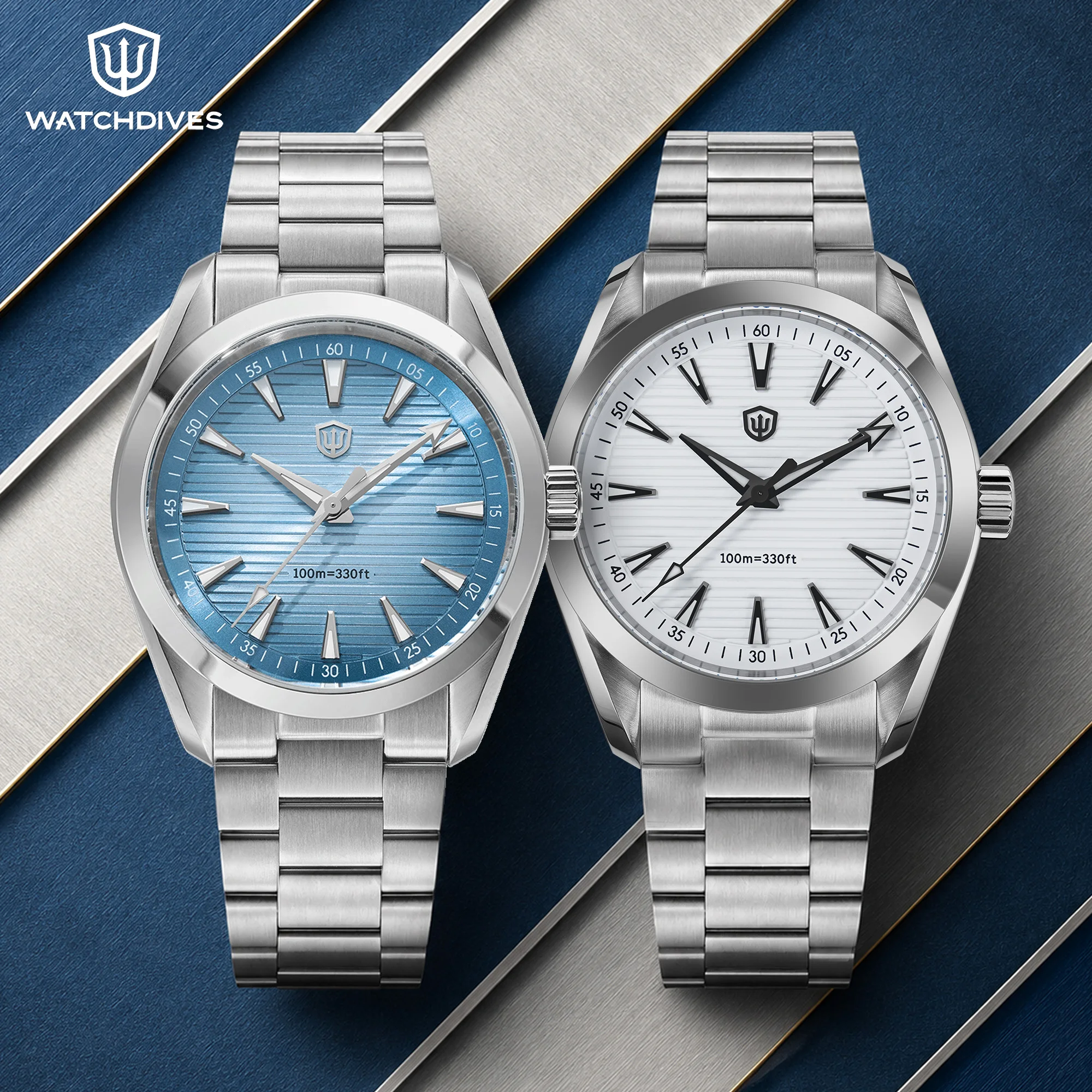 Image of Watchdives WD0006C V2 Uhr mit VH31 Quarzwerk, Saphirglas, Leuchtzeigern, Edelstahlgehäuse, Wasserdicht, 38mm