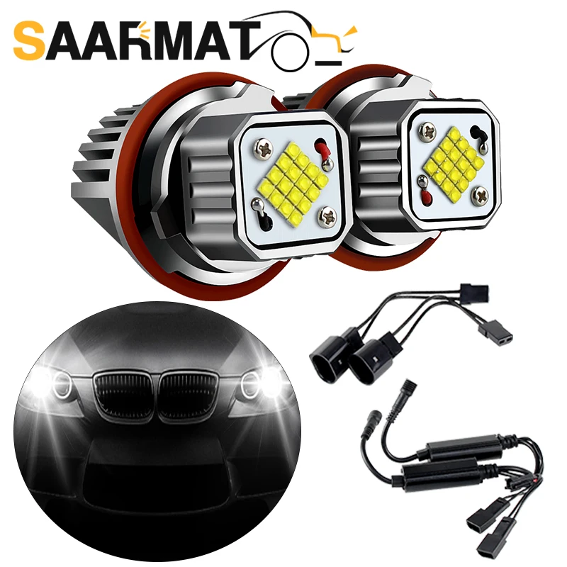 

2PCS 80W For BMW E87 E39 M5 E60 M5 E61 E63 E64 E65 E66 E83 X3 E53 X5 LED Angel Eyes Marker Light Bulb Halo Ring Driving Lamp 12V