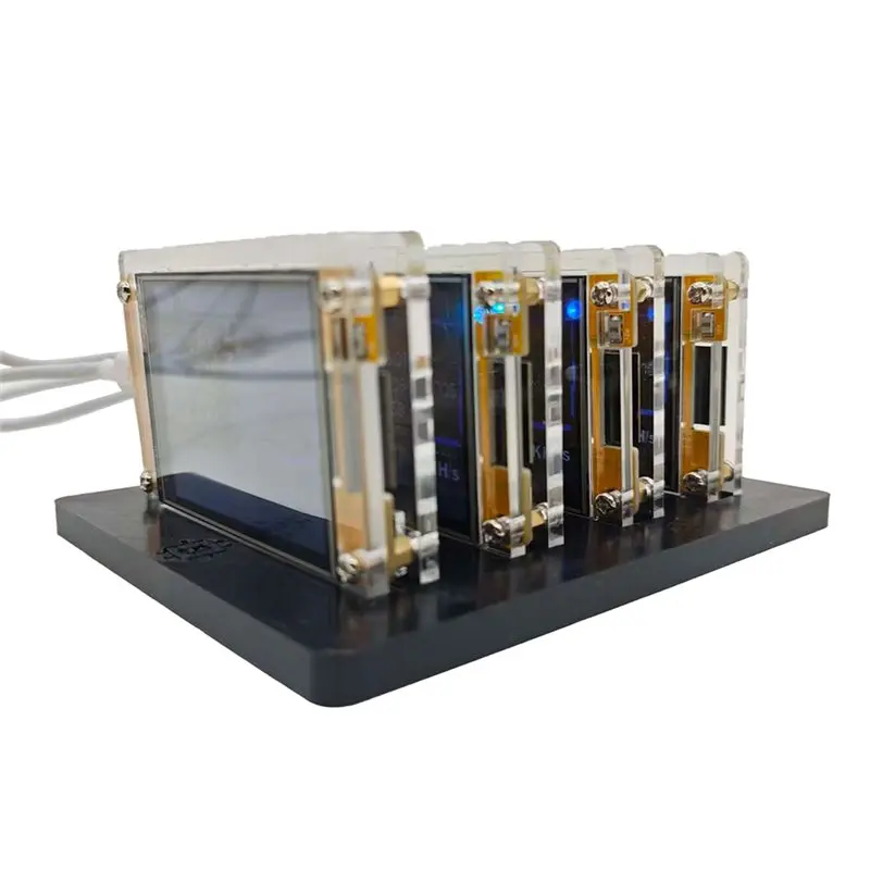 رائعة-Bitcoin Crypto Solo Miner 4X 987KH/S Nmminer Nerdminer + 4 فتحات حامل ترقية Harshrate 2.8 بوصة عرض ذكي