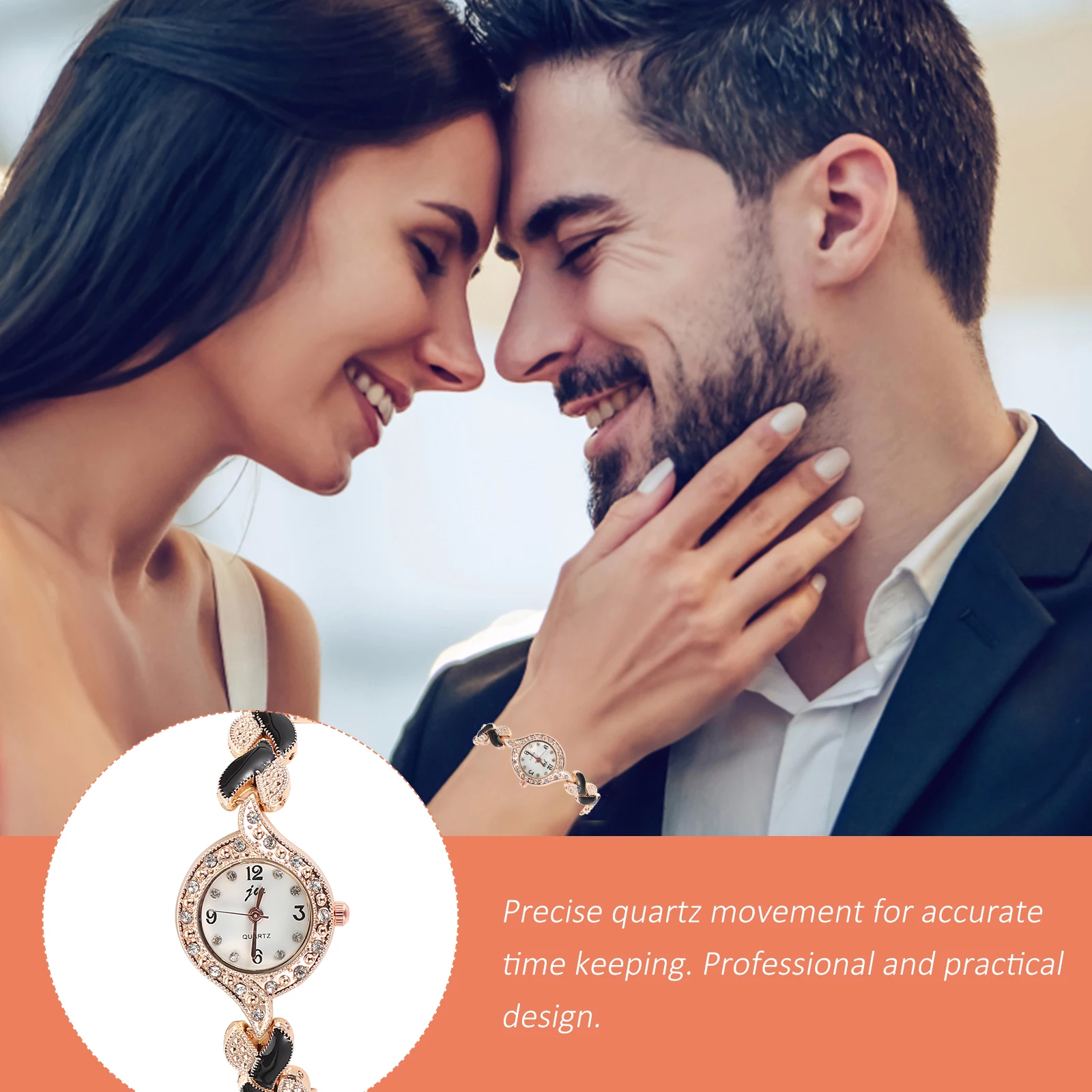 

1pc Square Quartz Wristwatch Women Strap Watch Frosted Design Precise Movement Lightweight Gift For Women Black