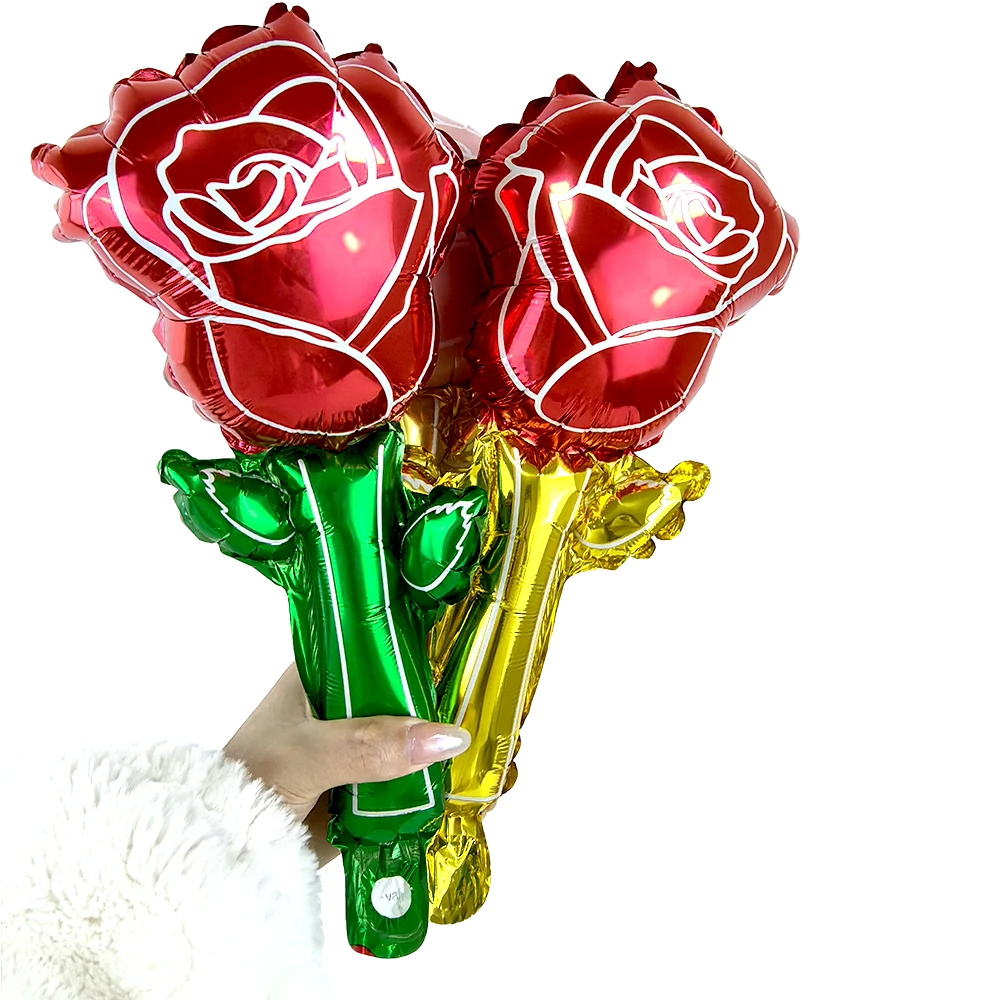 8/16/24/40pcs Handheld Roses Inflatable Balloon Girls Favor Gifts Happy Valentine's Day Theme Party Wedding Birthday Decoration