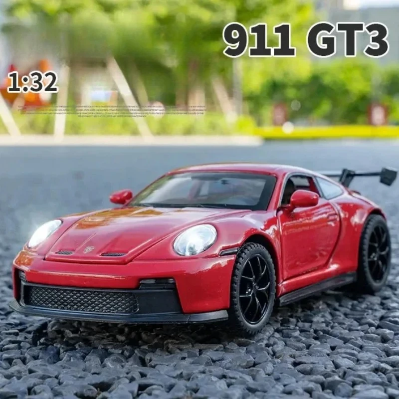 1:32 911 GT3 alta simulación Diecast Metal aleación modelo coche sonido luz tirar hacia atrás colección niños juguetes regalos F582