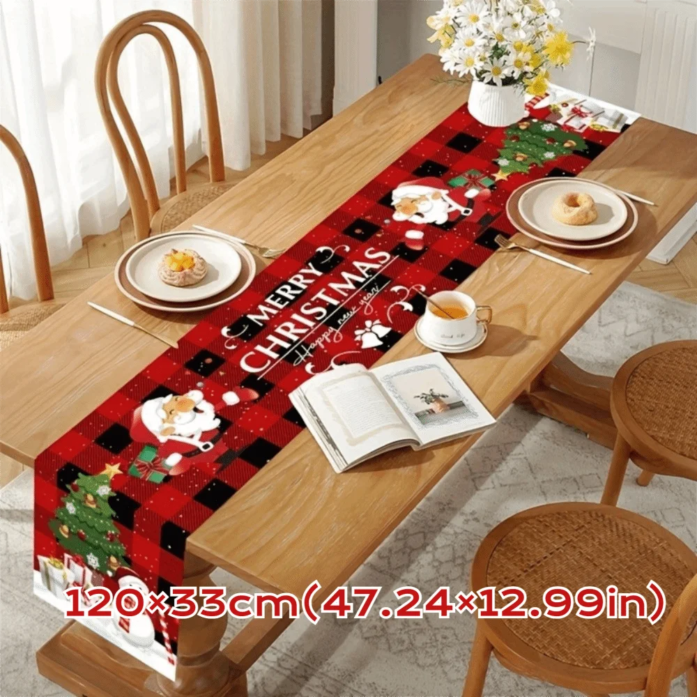 New Year Christmas Table Runner Snowman Elk Christmas Tablecloth Santa Claus Navidad Gift Merry Christmas Decorations