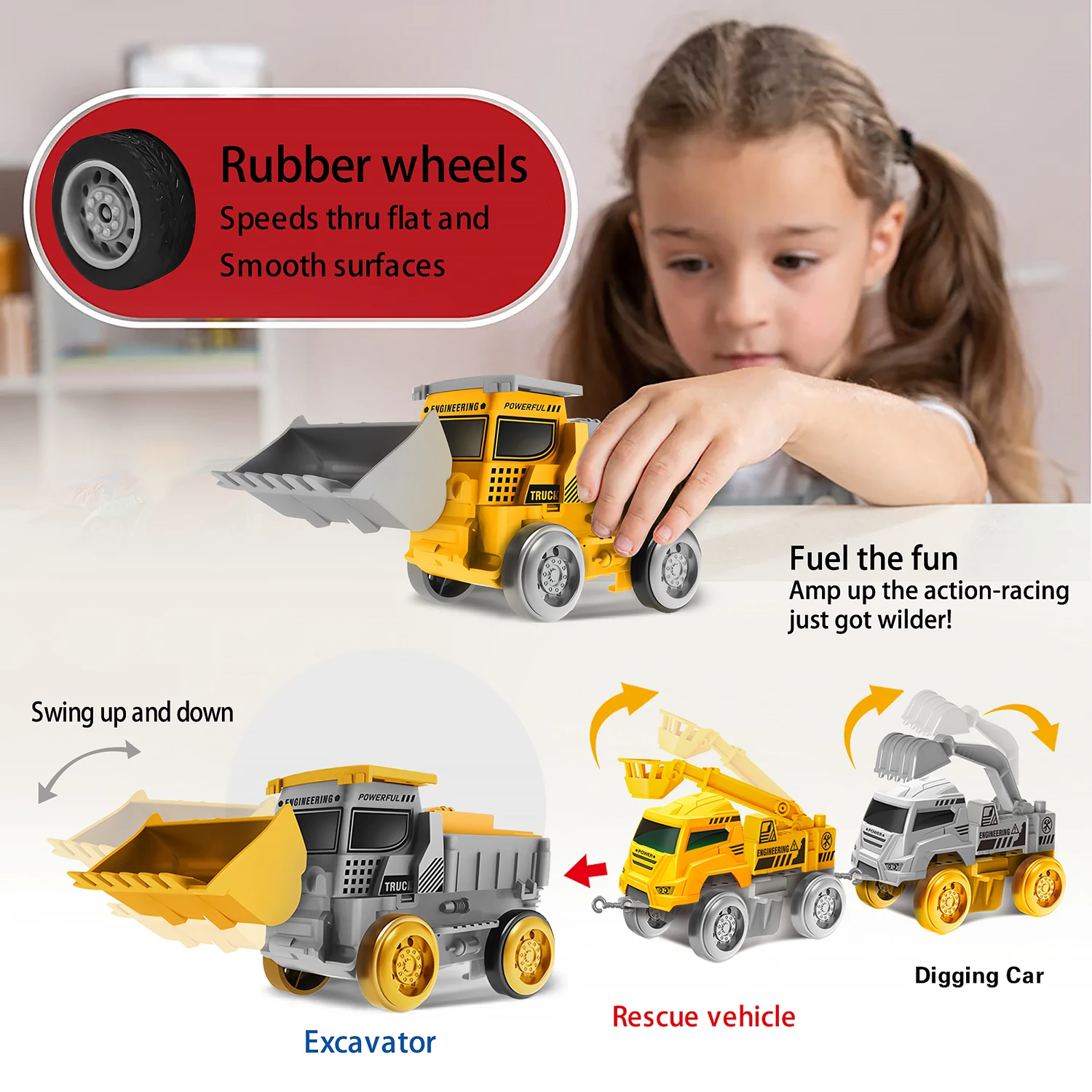 Kolejka inżynieryjna, zabawka pociągowa, zabawka edukacyjna dla dzieci unisex, wysokiej jakości zabawka na prezent urodzinowy dla dzieci