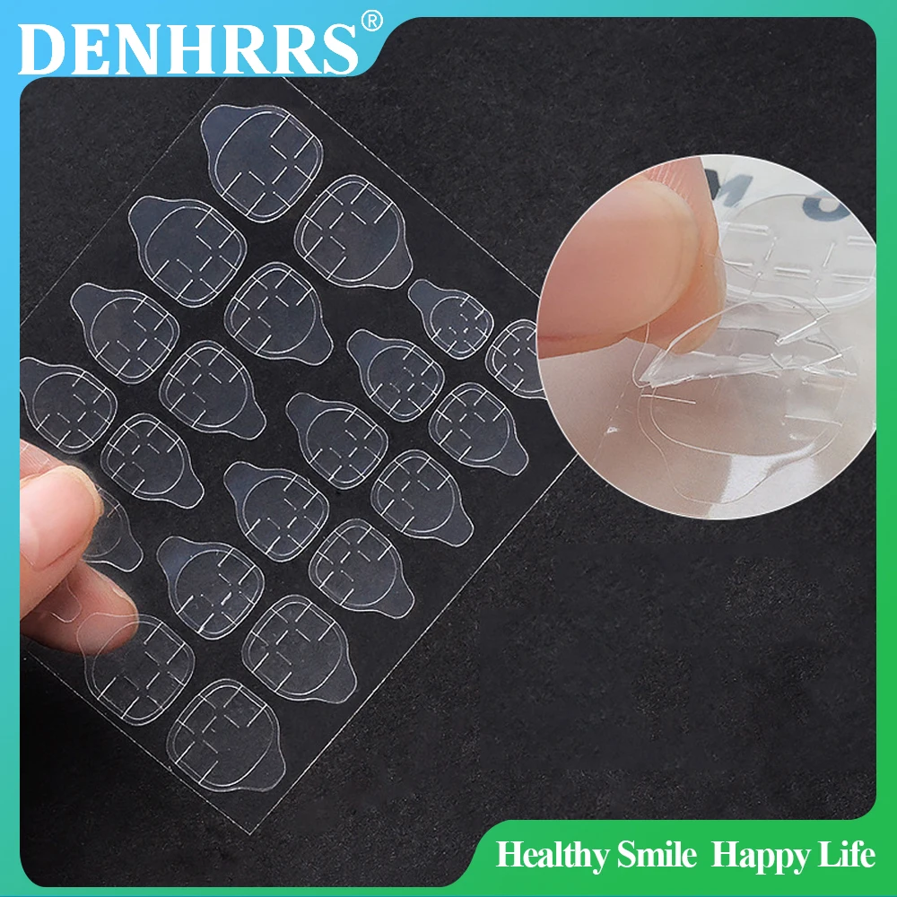 50 ورقة 24 قطعة/ورقة مزدوجة الوجهين أظافر صناعية الفن لاصق الشريط الغراء هلام واضح علامات التبويب مقاوم للماء مسمار