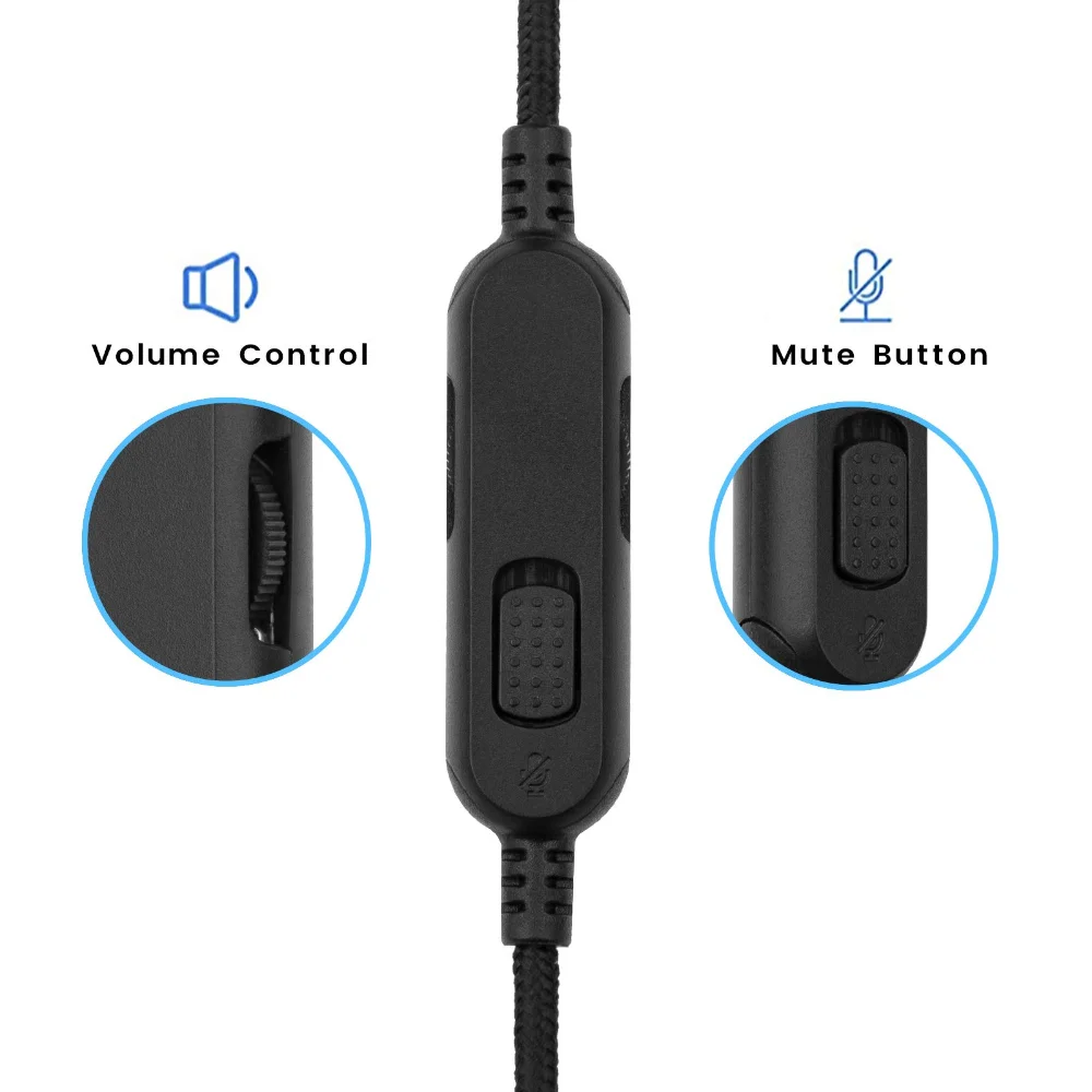 Braided Replacement Cable Extension Cord for Kinston HyperX Cloud Mix Alpha Gaming Headsets With Mute Function Volume Control