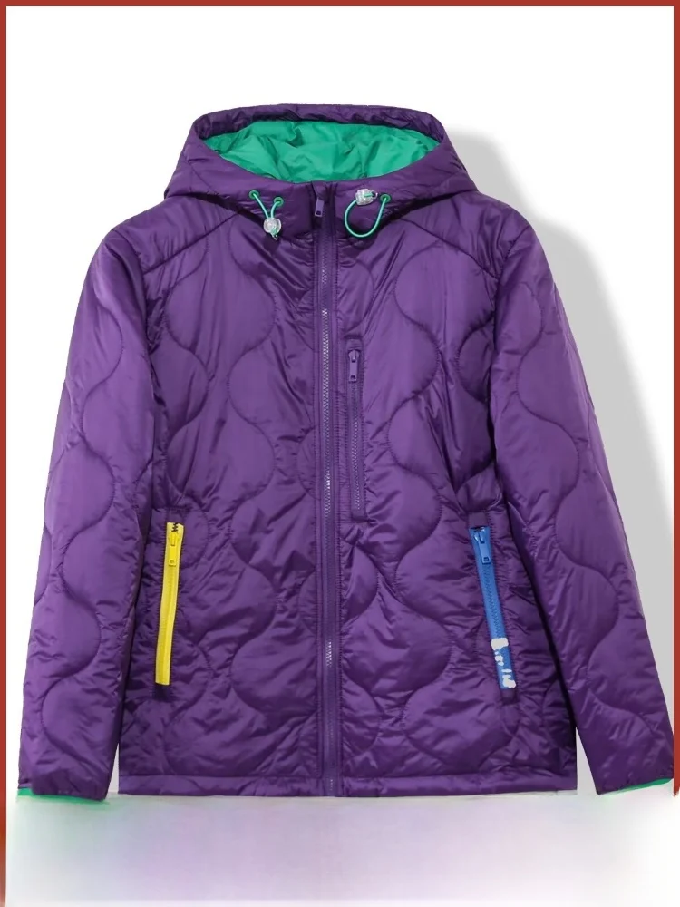 

Уличное хлопковое джет с капюшоном, легкое теплое пальто для пар, мужчин и женщин, Sli Color Blo Faionable, зимнее пальто