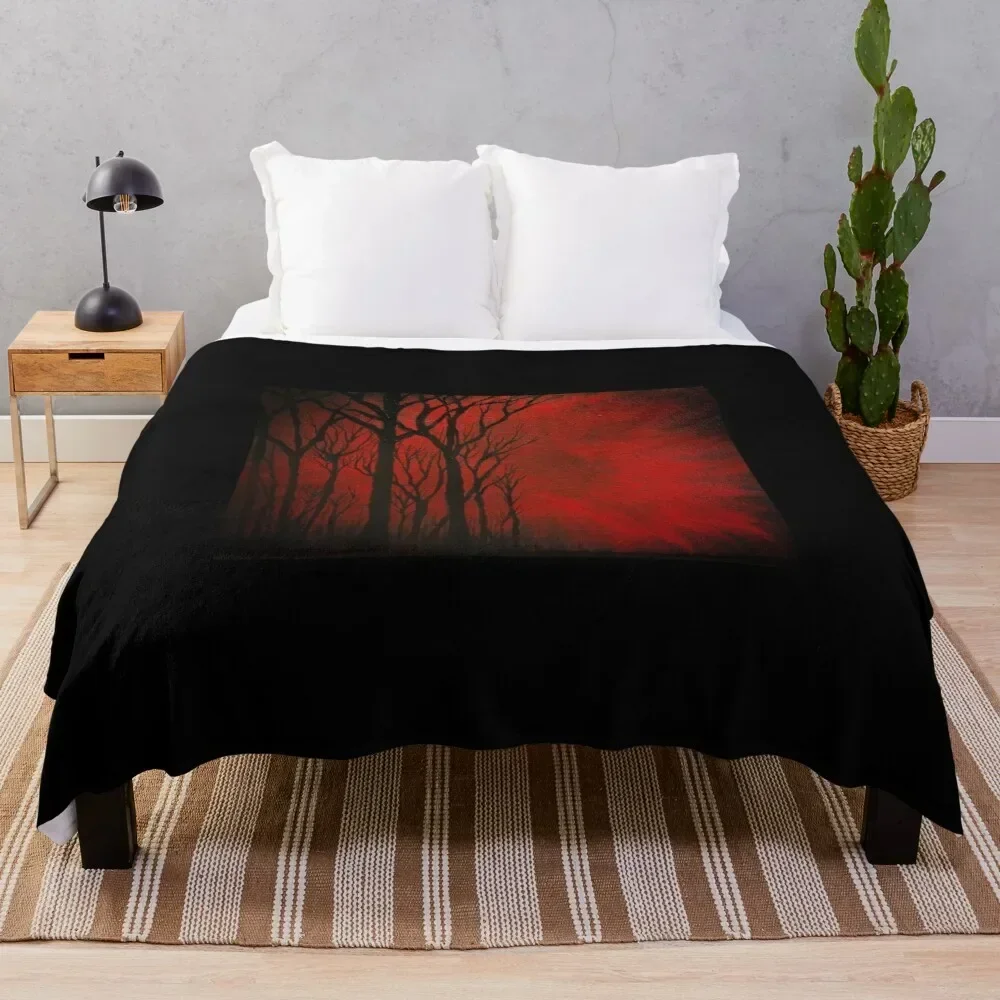 

The Last Moments Of Day At The Forest Edge Throw Blanket for winter funny gift Bed Luxury Designer Blankets