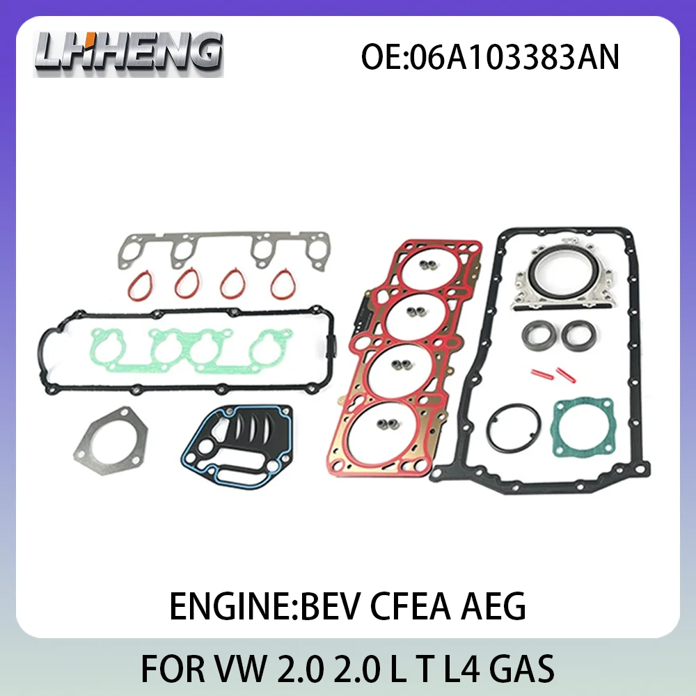

Engine Full Gasket Set For VW BORA CADDY GOLF JETTA PASSAT TRANSPORTER LAVIDA TOURAN 2.0L 2.0 L T L4 GAS 95-17 BER 06A103609D